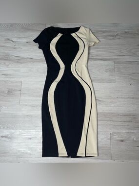 Bodycon Midi Dress S Contour Sexy Business Casual Slimming Minimalist Chic